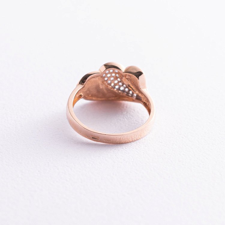 Золота каблучка (фіаніти) к05194 - 2 Золота каблучка (фіаніти) к05194 від ювелірного магазину Онікс - 2