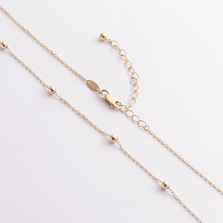 Колье "Шарики" в желтом золоте mini кол02649 от ювелирного магазина Оникс - 1