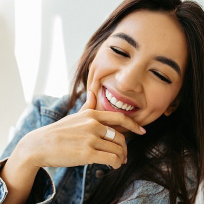 Широкое кольцо "Тропический ливень" в серебре 112208 №14