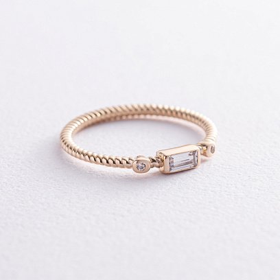 Кольцо "Кайла" в желтом золоте (фианиты) к07399 №5