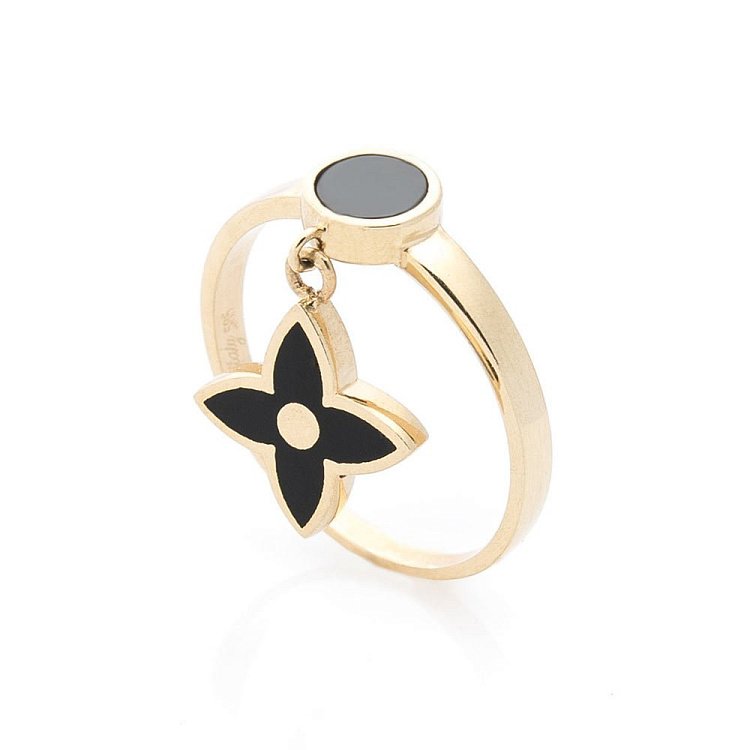 Золота каблучка "Конюшина" (емаль) к05599 - 3 Золота каблучка "Конюшина" (емаль) к05599 від ювелірного магазину Онікс - 3