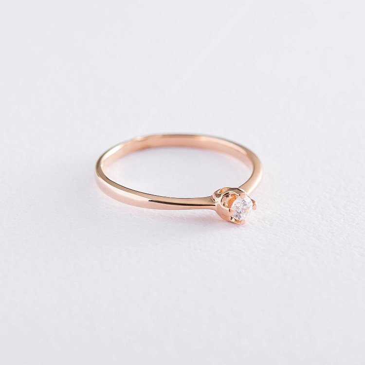 Золотое помолвочное кольцо с фианитами к04205 от ювелирного магазина Оникс - 2