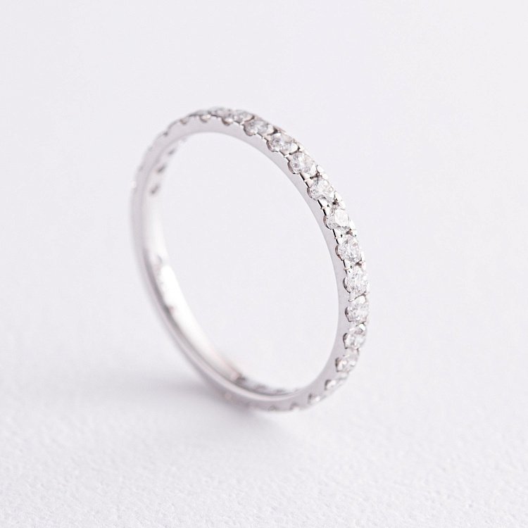 Кольцо дорожка в белом золоте с бриллиантами 210451121 от ювелирного магазина Оникс