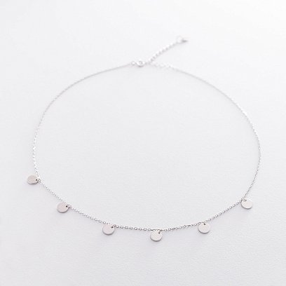 Серебряное колье "Монетки" 18743