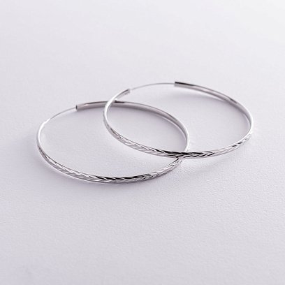 Серьги - кольца в серебре (5.9 см) 122952
