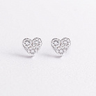 Золоті сережки - пусети "Сердечки" з діамантами сб0550mi от ювелирного магазина Оникс