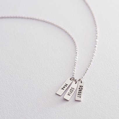 Серебряное колье "Символ" с гравировкой (тройное) 18980 №3