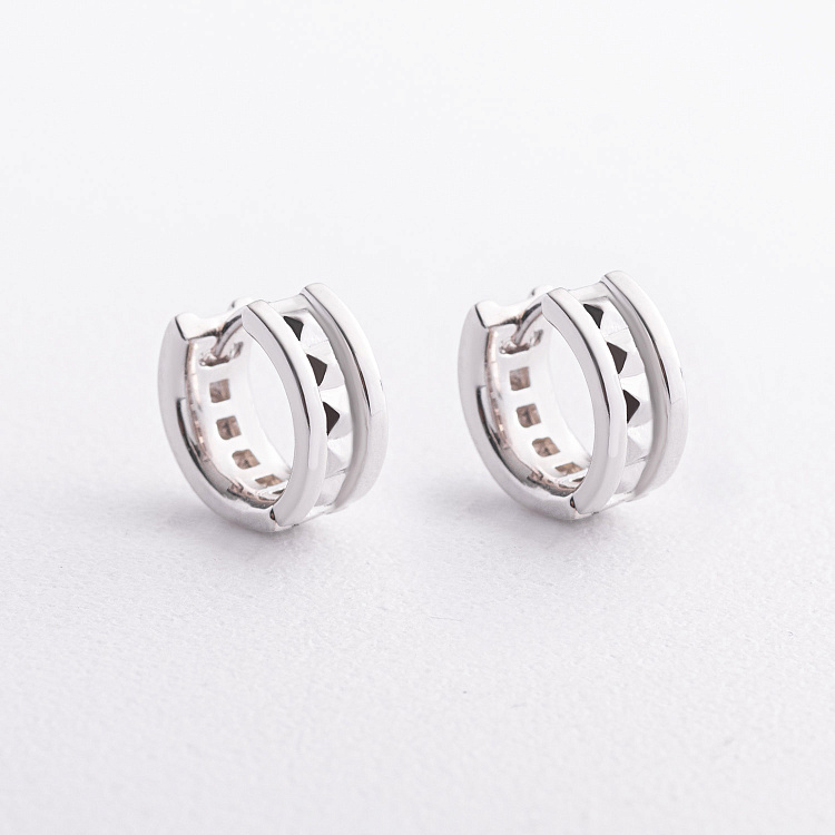 Серебряные серьги - кольца "Gina" 123552 от ювелирного магазина Оникс