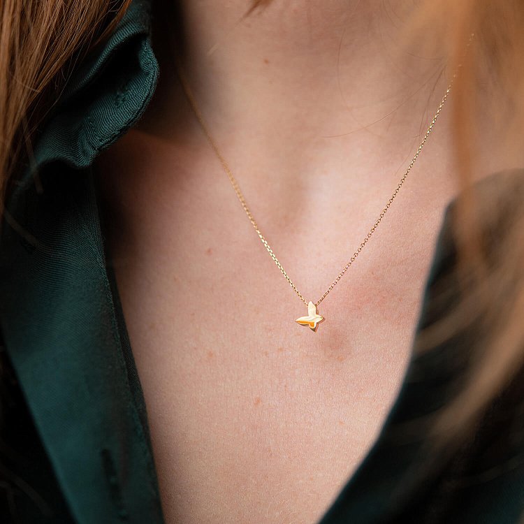 Кольє "Метелик" у жовтому золоті кол02149 від ювелірного магазину Онікс - 3