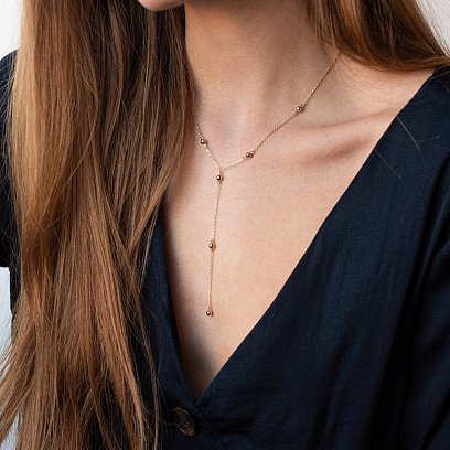 Кольє "Кульки" в жовтому золоті кол01909 №3