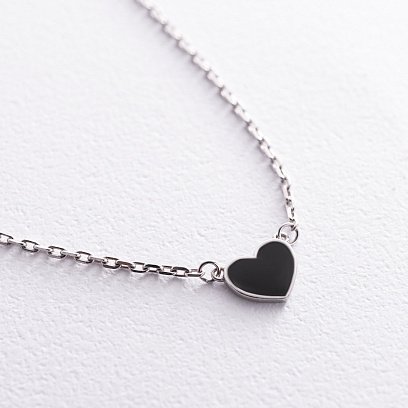 Срібне кольє "Серце" (емаль) OR132040 №3