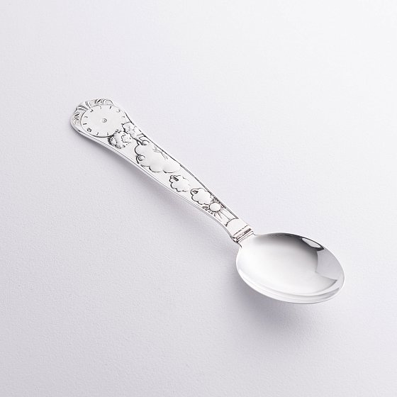 Серебряная чайная ложка "Мальчик" (метрика рождения) 6343-D