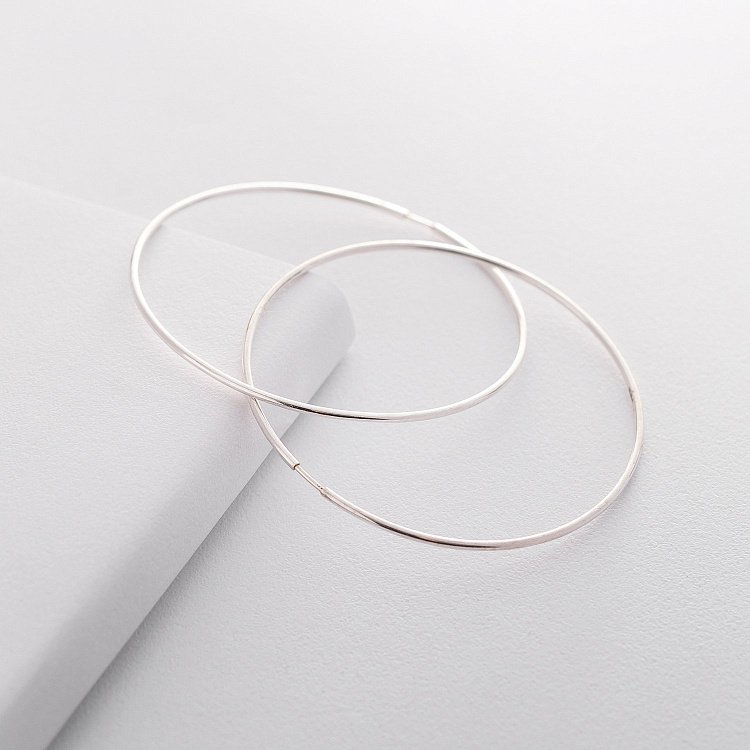 Сережки - кільця в сріблі 12010 від ювелірного магазину Онікс