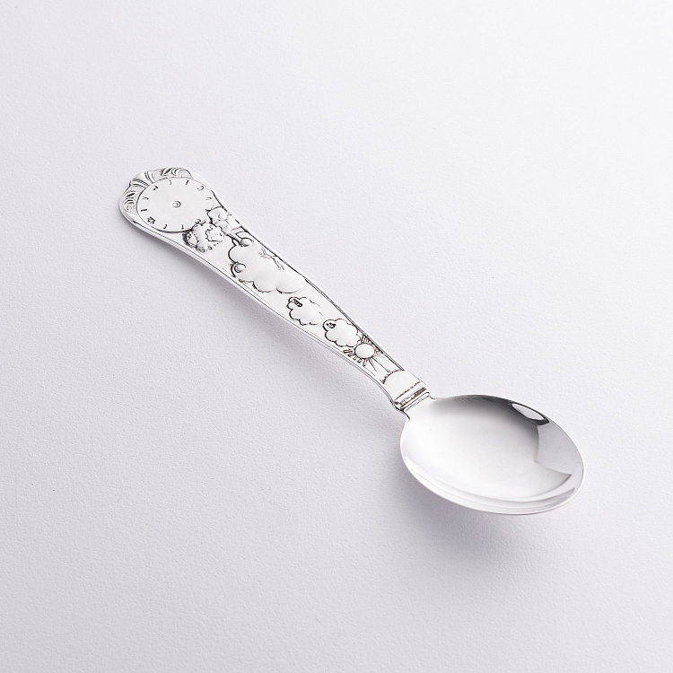 Серебряная чайная ложка "Мальчик" (метрика рождения) 6343-D от ювелирного магазина Оникс