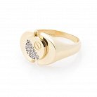 Золотое кольцо с фианитами к05214 от ювелирного магазина Оникс - 1