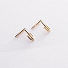 Золоті сережки-пусети "Трикутники" с06696 от ювелирного магазина Оникс - 5