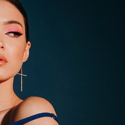 Срібні сережки "Хрести" з білими фіанітами 3610 №5