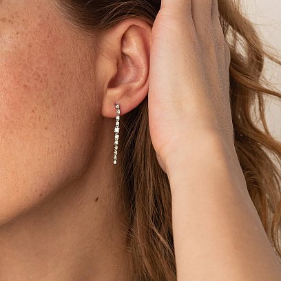 Золоті сережки - пусети з діамантами сб0431ca №2