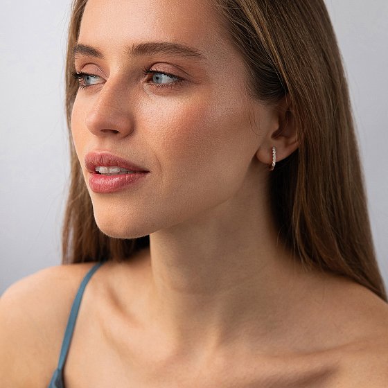 Золотые серьги с бриллиантами 345251321 №2
