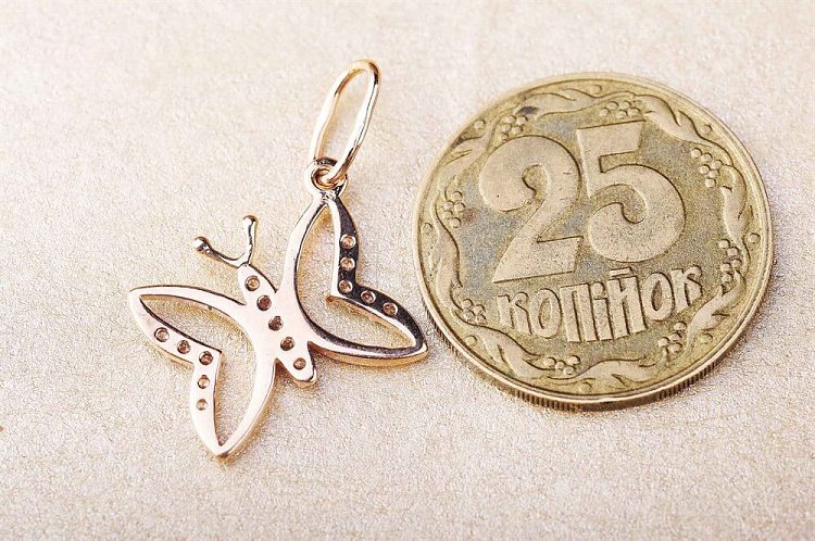 Підвіска "Метелик" (фіаніт) п01421 від ювелірного магазину Онікс - 2