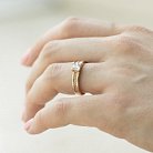 Золотое помолвочное кольцо с фианитами к04608 от ювелирного магазина Оникс - 3