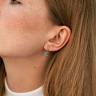 Серебряные серьги с топазами "Лондон голубой" 2526/1p-QLB от ювелирного магазина Оникс - 1