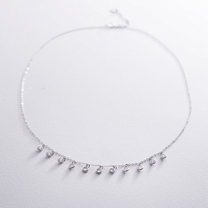 Серебряное колье с фианитами 18566 №2