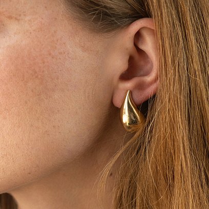 Сережки "Megan" у жовтому золоті (Middle) с09086 №7