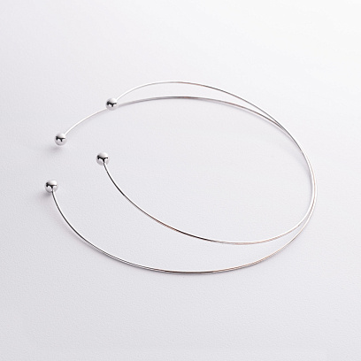 Кольє - чокер "Demi" (біле золото) з кульками кол02617 №2