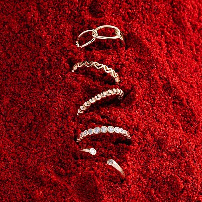 Каблучка "Сердечки" у жовтому золоті к07189 №5