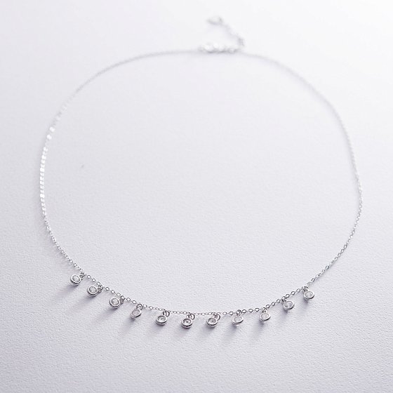 Серебряное колье с фианитами 18566 №2
