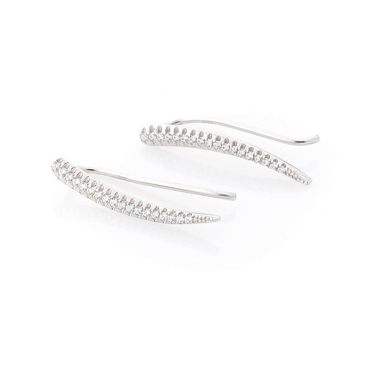 Серебряные серьги с фианитами 122189 - 1 Серебряные серьги с фианитами 122189 от ювелирного магазина Оникс - 1