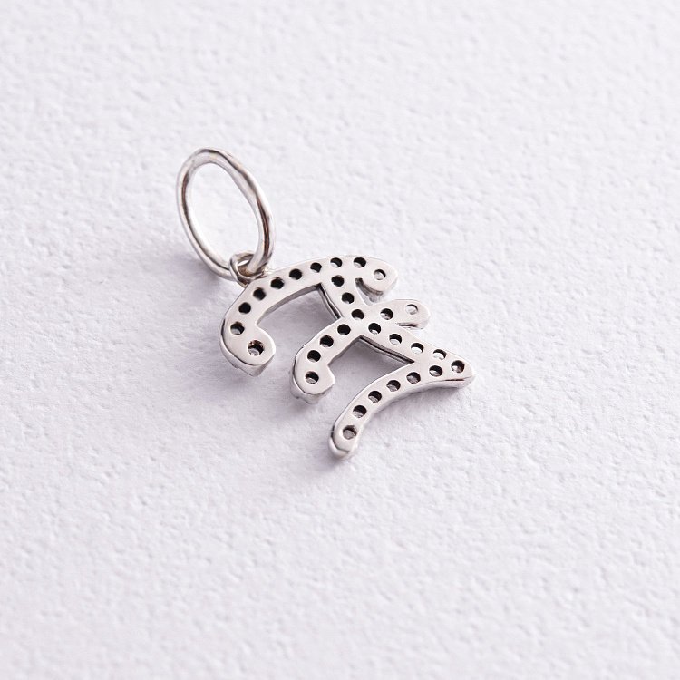 Золота підвіска "Літера Е" з діамантами пЕ від ювелірного магазину Онікс - 2