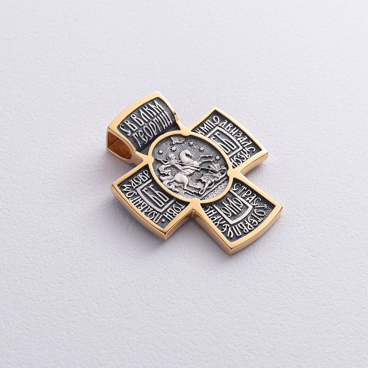 Серебряный крест "Архангел Михаил" 132452 от ювелирного магазина Оникс - 6