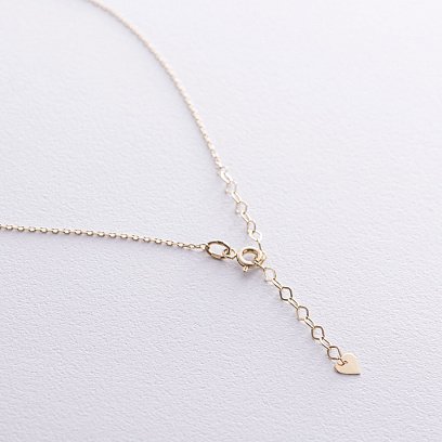 Колье "Сердечко" в желтом золоте кол02470 №4