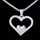 Серебряная подвеска "Сердце" с фианитами 131975 от ювелирного магазина Оникс - 1