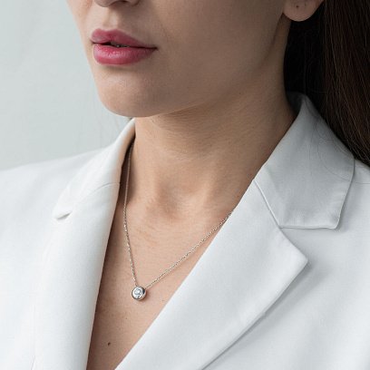 Золотое колье с бриллиантом колб0026arp(0,6) №4