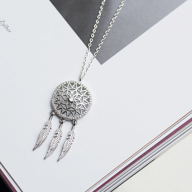 Серебряное колье "Ловец снов" (фианит) 18645 от ювелирного магазина Оникс - 2