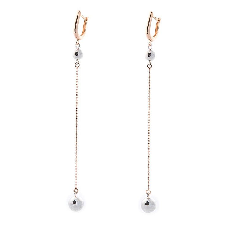 Золотые серьги с шарами с05608 от ювелирного магазина Оникс - 1