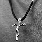 Православний срібний хрест "Розп'яття. Спаси та Збережи" на шнурку 848 от ювелирного магазина Оникс - 1