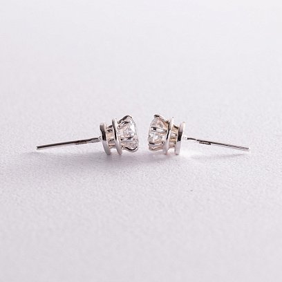 Срібні сережки - пусети (фіаніт) 12611 №3