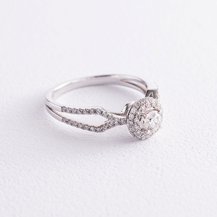 Кольцо в белом золоте с бриллиантами к322d от ювелирного магазина Оникс - 2