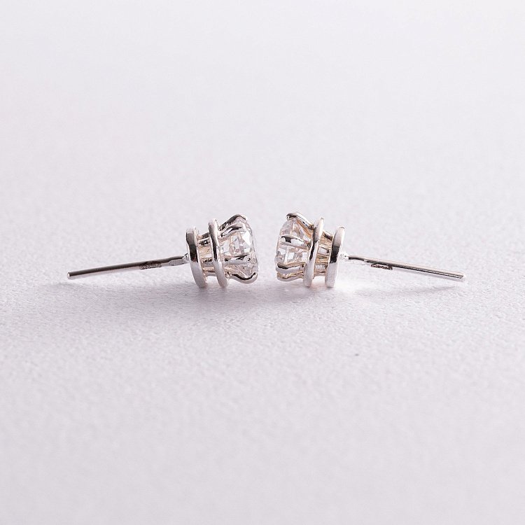 Срібні сережки - пусети (фіаніт) 12611 від ювелірного магазину Онікс - 2