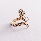 Золотое кольцо "Змея" (эмаль, фианиты) к06950 от ювелирного магазина Оникс