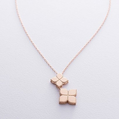 Золотое колье "Два клевера" кол04282