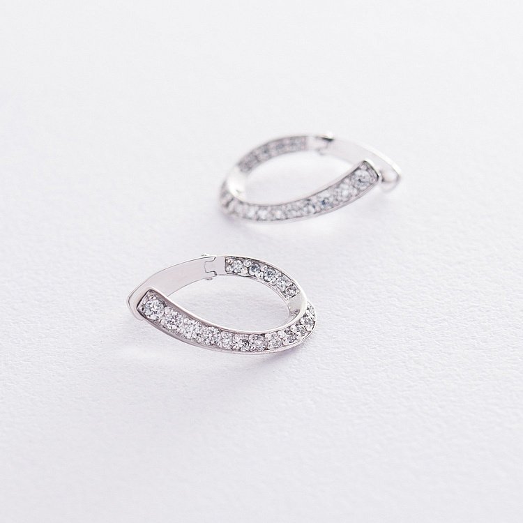 Золоті сережки з фіанітами с06518 від ювелірного магазину Онікс - 2