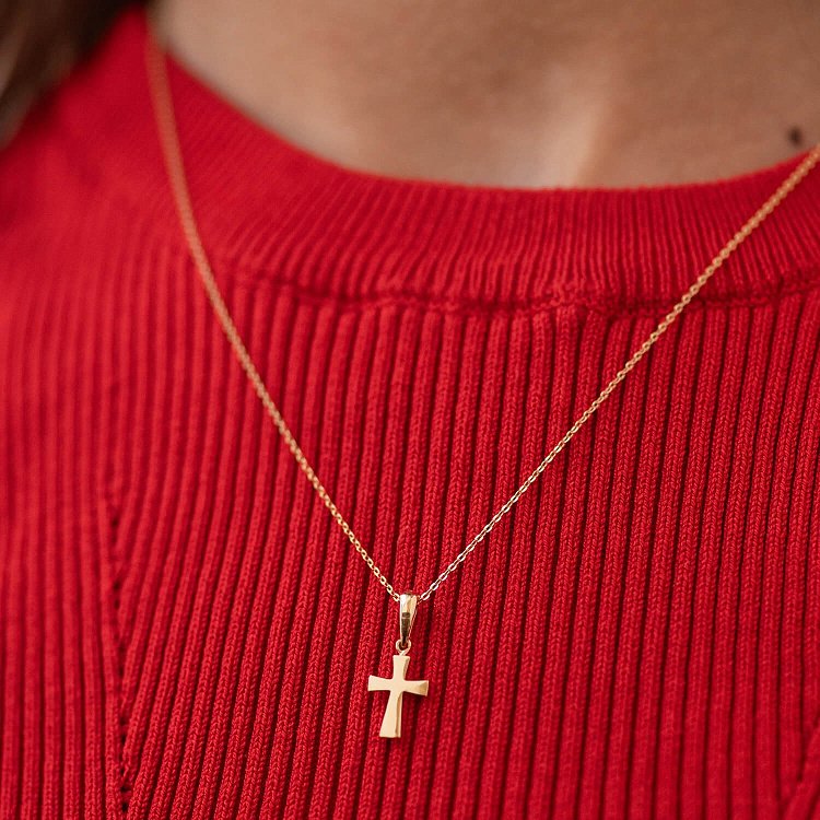 Хрестик у жовтому золоті mini п03869 від ювелірного магазину Онікс - 2