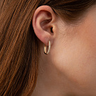 Золотые серьги "Овальные" с фианиты с09463 от ювелирного магазина Оникс - 5