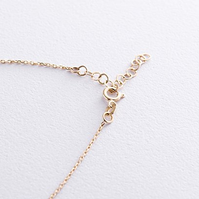 Кольє "Конюшина" в жовтому золоті (онікс) кол01694 №6