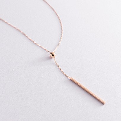 Колье "Хлоя" с шариком в красном золоте кол01952 №4